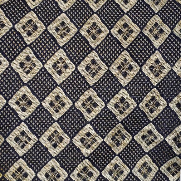 FROG 100% Silk Neck Tie Black Brown Diamond Checkered Vintage Look Made in Italy - Picture 8 of 8